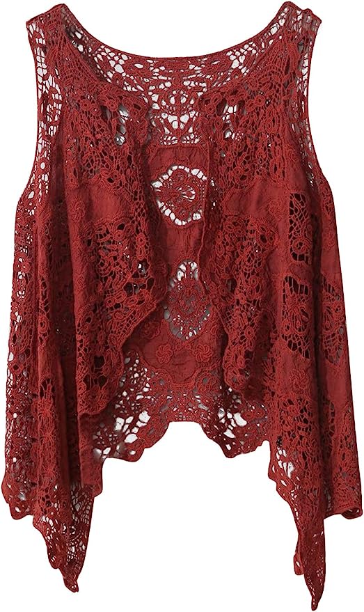 Boho vest in red